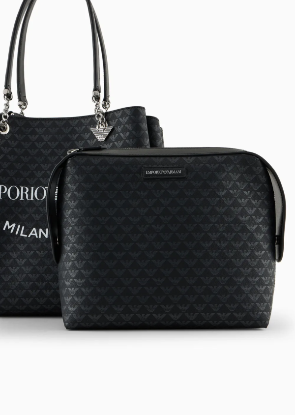 Shopper Emporio Armani con charm aquila Nero - immagine 4