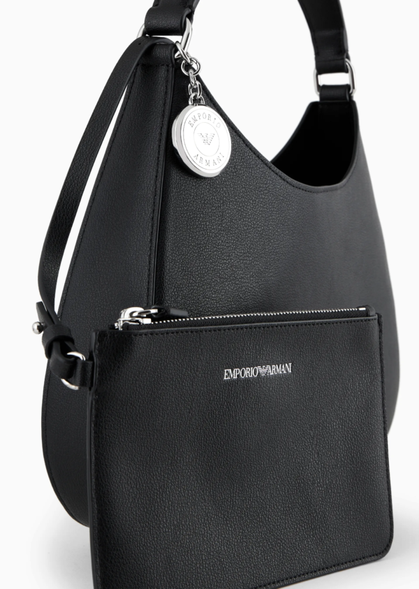 Borsa hobo Emporio Armani In pelle riciclata Nera - immagine 4