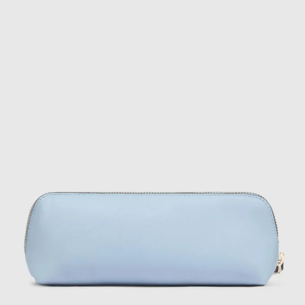 Astuccio porta penne in pelle Piquadro Azzurro/Beige - immagine 2