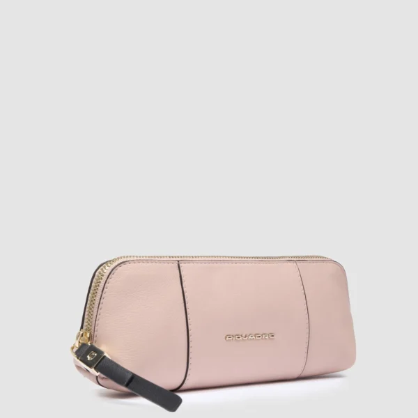 Astuccio porta penne in pelle Piquadro Rosa/Beige - immagine 2