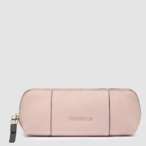Astuccio porta penne in pelle Piquadro Rosa/Beige