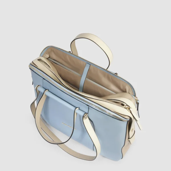 Cartella porta PC Piquadro Azzurro/Beige - immagine 2