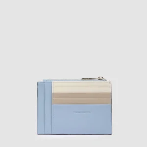 Portamonete Donna Piquadro Azzurro/Beige