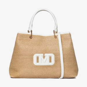 Borsa a mano Brooke Straw bianco Marc Ellis