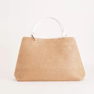 Borsa a mano Brooke Straw bianco Marc Ellis