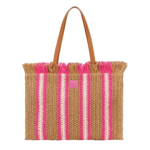 Borsa Paglia Sfrangiata Fucsia Emanuela Biffoli
