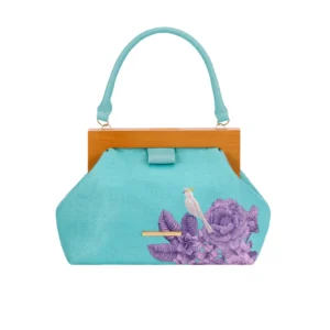 Borsa a mano White Parrot Azzurro Emanuela Biffoli