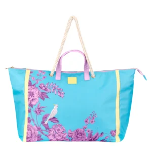 Borsa Mare White Parrot Azzurro Emanuela Biffoli