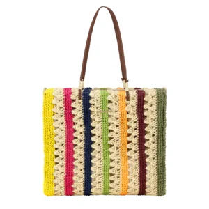 Borsa in Paglia Crochet multicolor Emanuela Biffoli