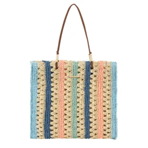 Borsa in Paglia Crochet multicolor Emanuela Biffoli