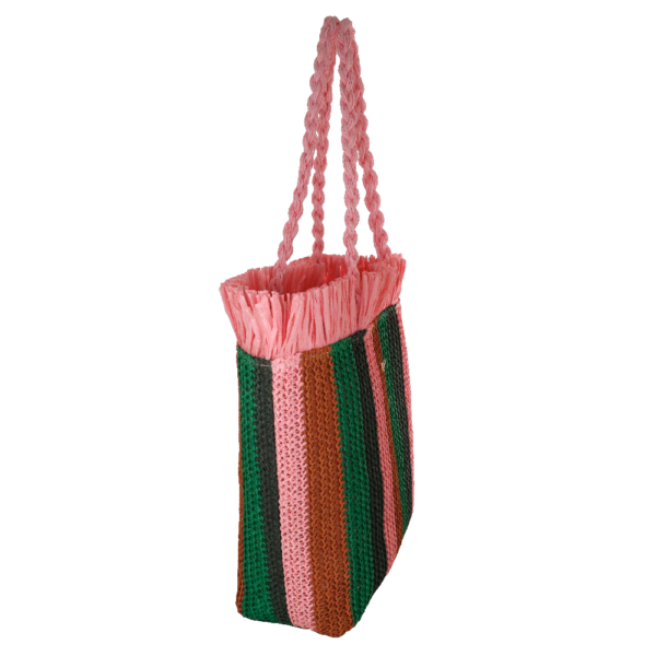 Borsa Mare + Busta Frangia Crochet Rosa - immagine 4