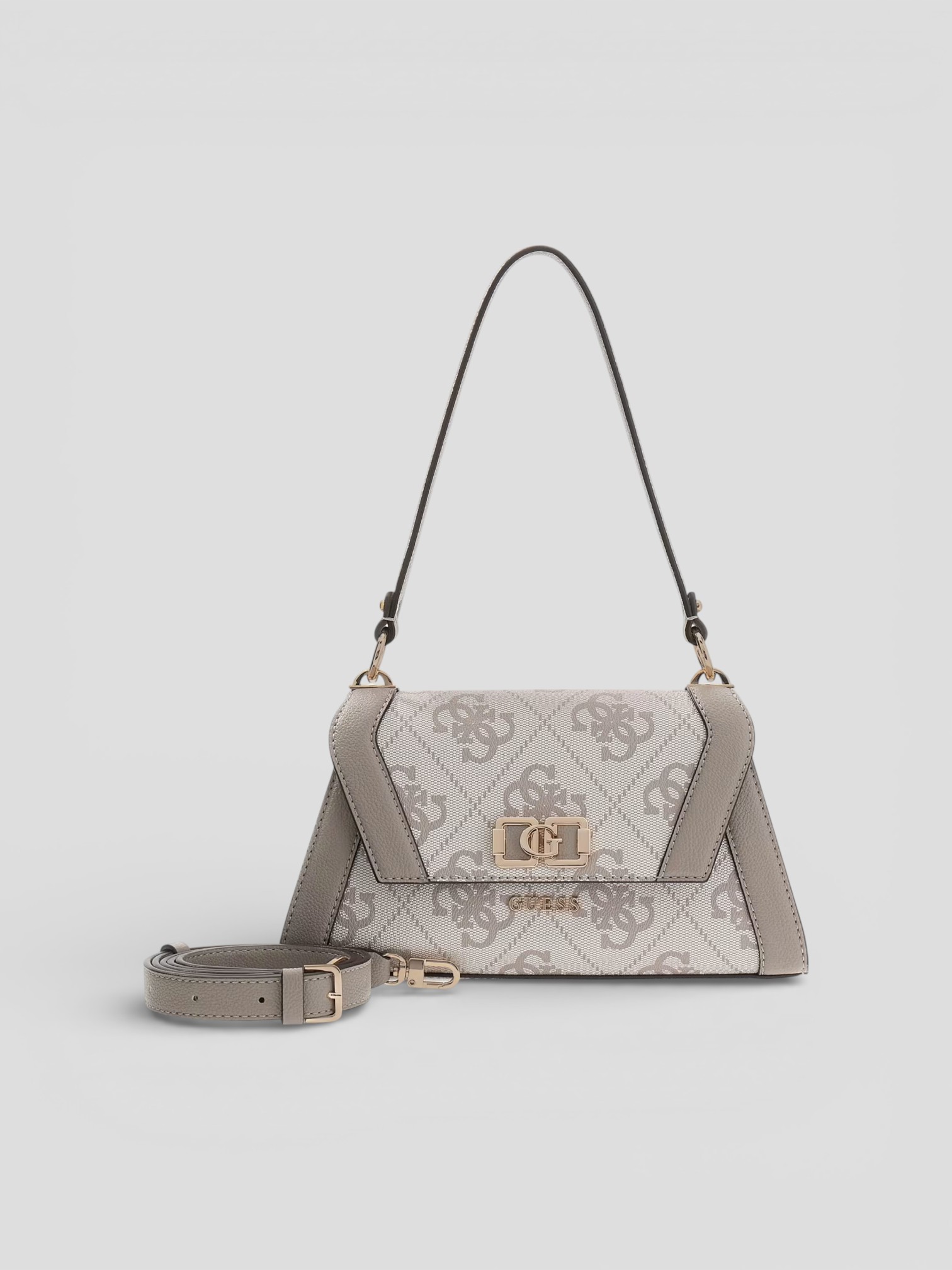 Borsa a Spalla guess KARLINA Beige Logo - immagine 4