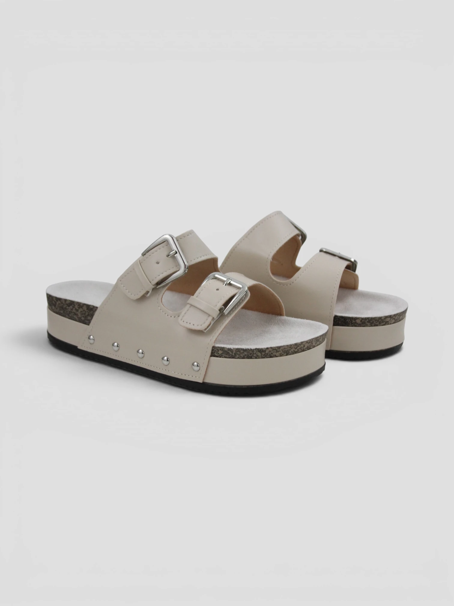 Sandalo Con Fibbie Beige Emanuela Biffoli
