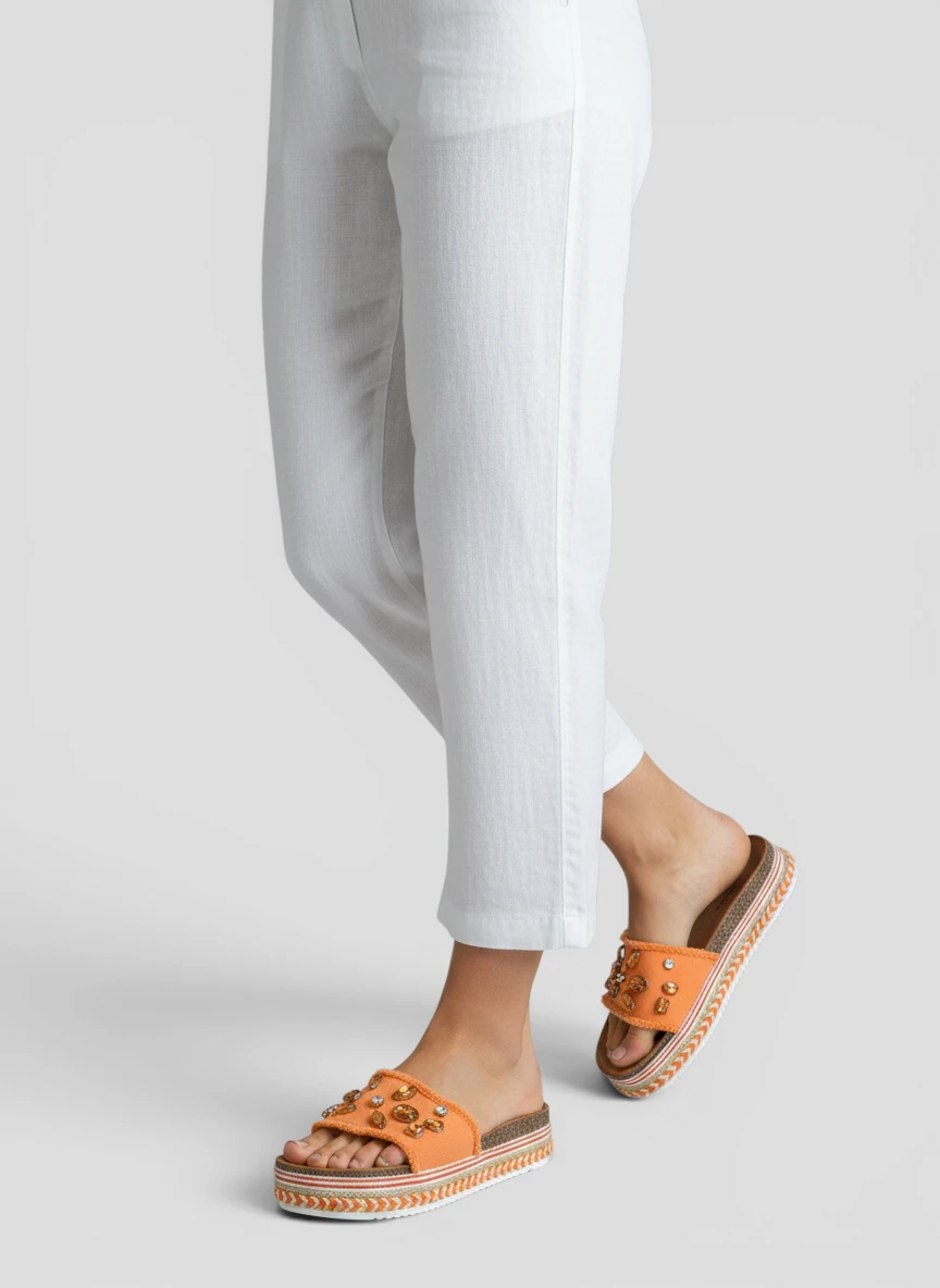 Sandalo Denim Pietre Arancio Emanuela Biffoli - immagine 4