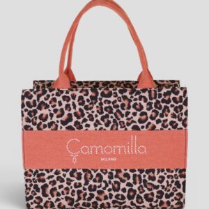 Borsa Mare Camomilla M Leopard Arancione