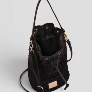 Secchiello Camomilla Crochet Nero