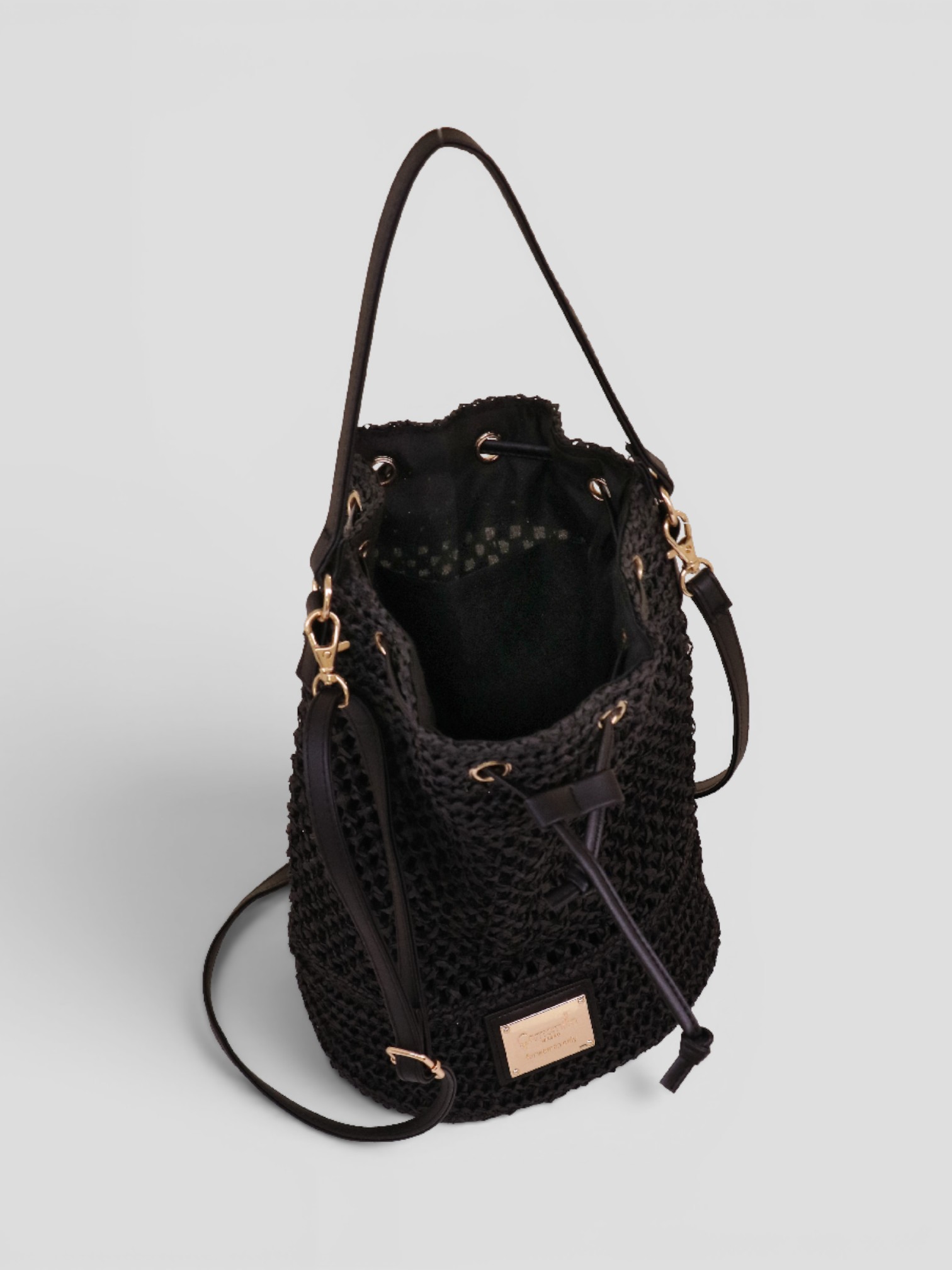 Secchiello Camomilla Crochet Nero - immagine 2