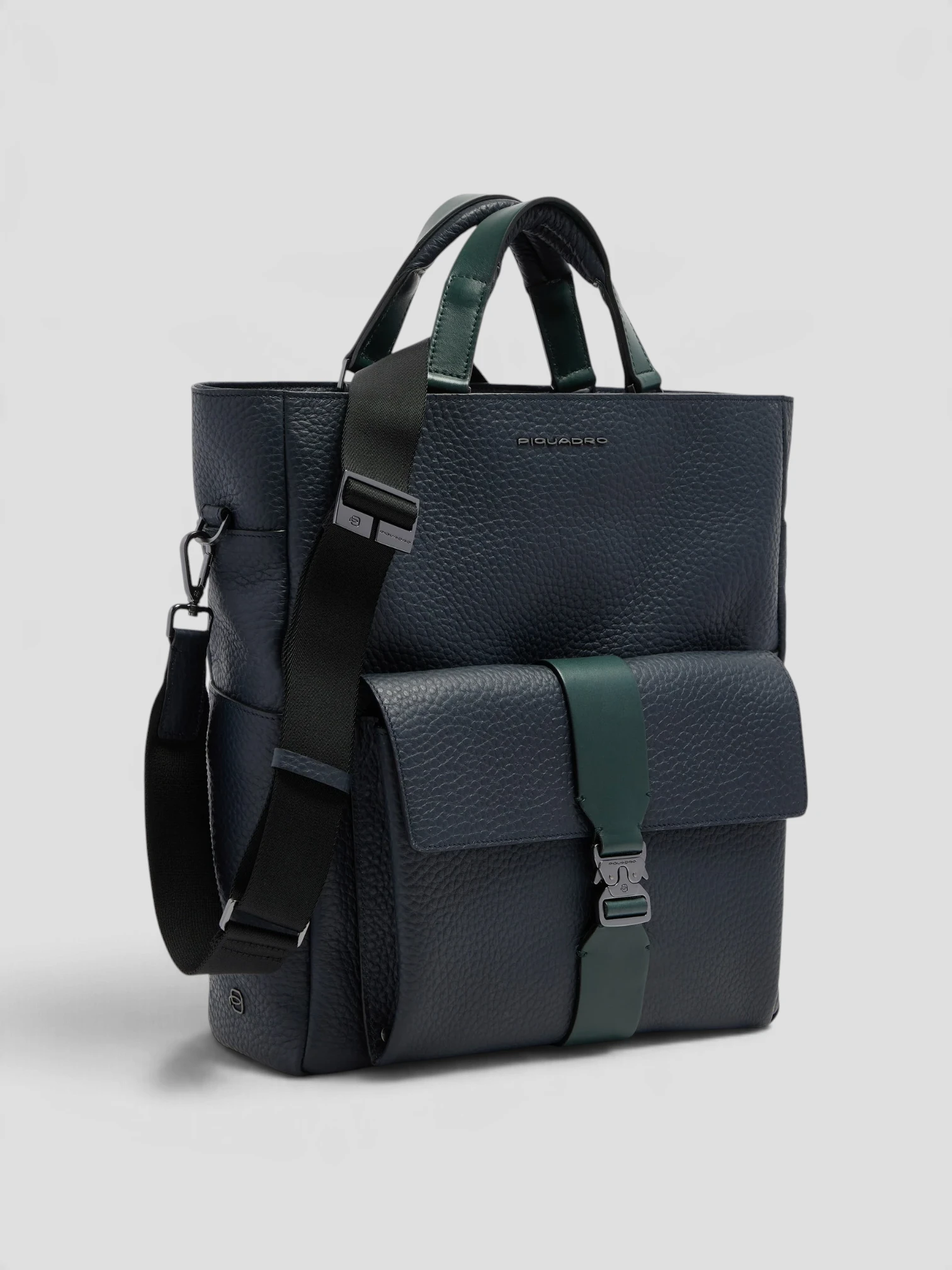 Borsa convertibile in zaino Piquadro Materia Blu/Verde - immagine 2