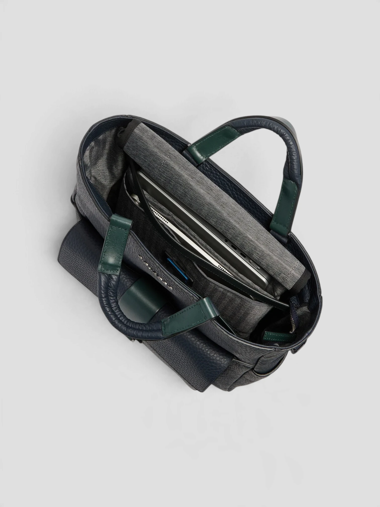 Borsa convertibile in zaino Piquadro Materia Blu/Verde - immagine 5