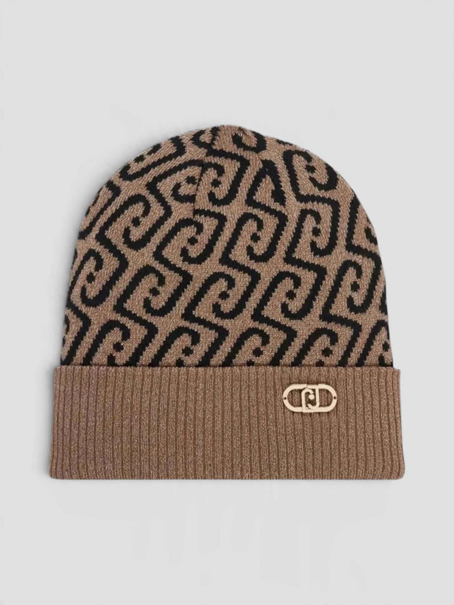 Cappello Liu.Jo Logo Jacquard Cammello Nero