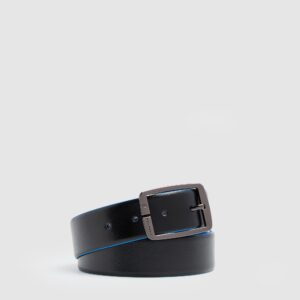 Cintura uomo reversibile in pelle Piquadro Blue Square Nero/Blu