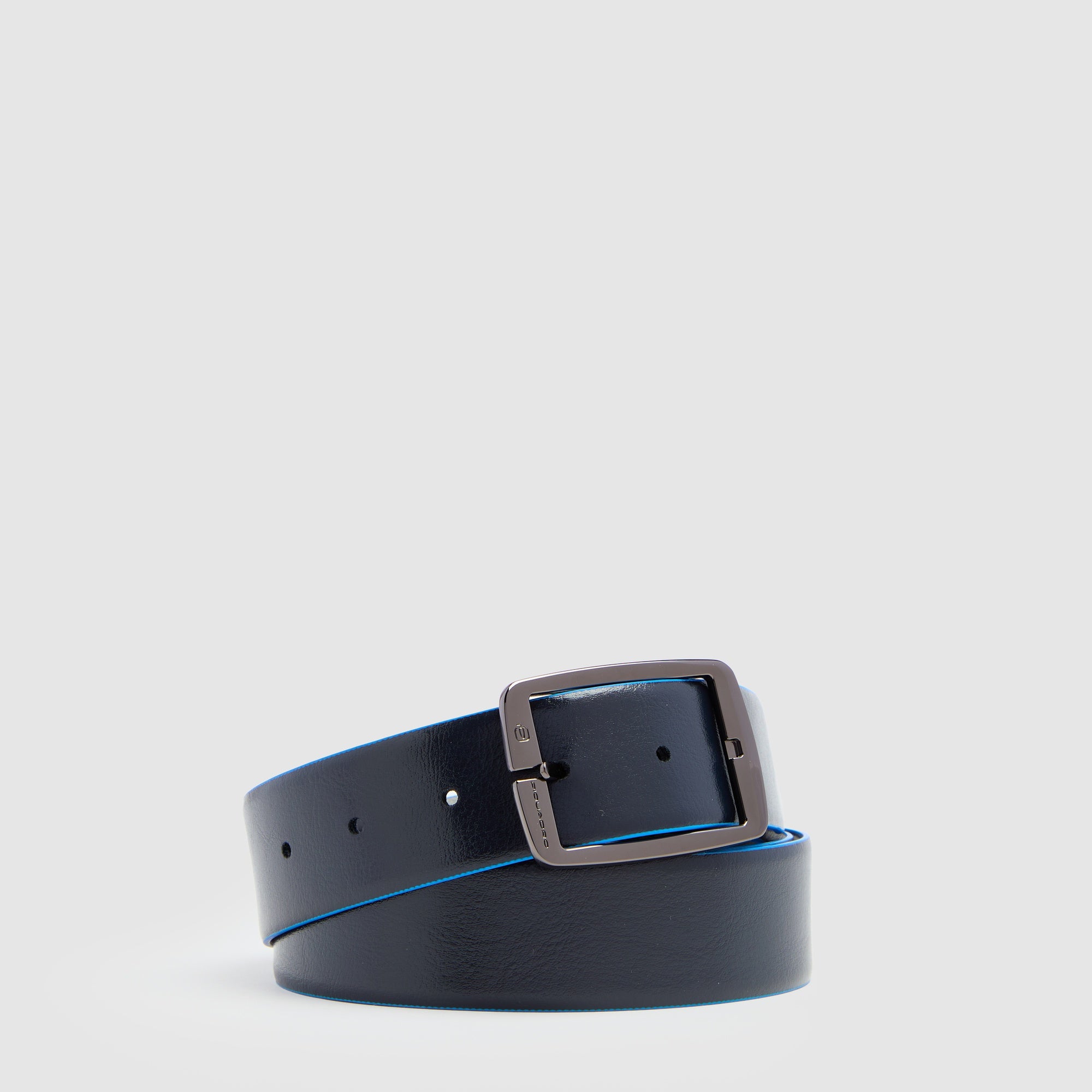 Cintura uomo reversibile in pelle Piquadro Blue Square Nero/Blu - immagine 2