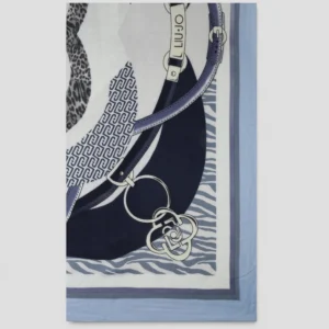 Foulard Liu.Jo Metal Mix Animalier Blu