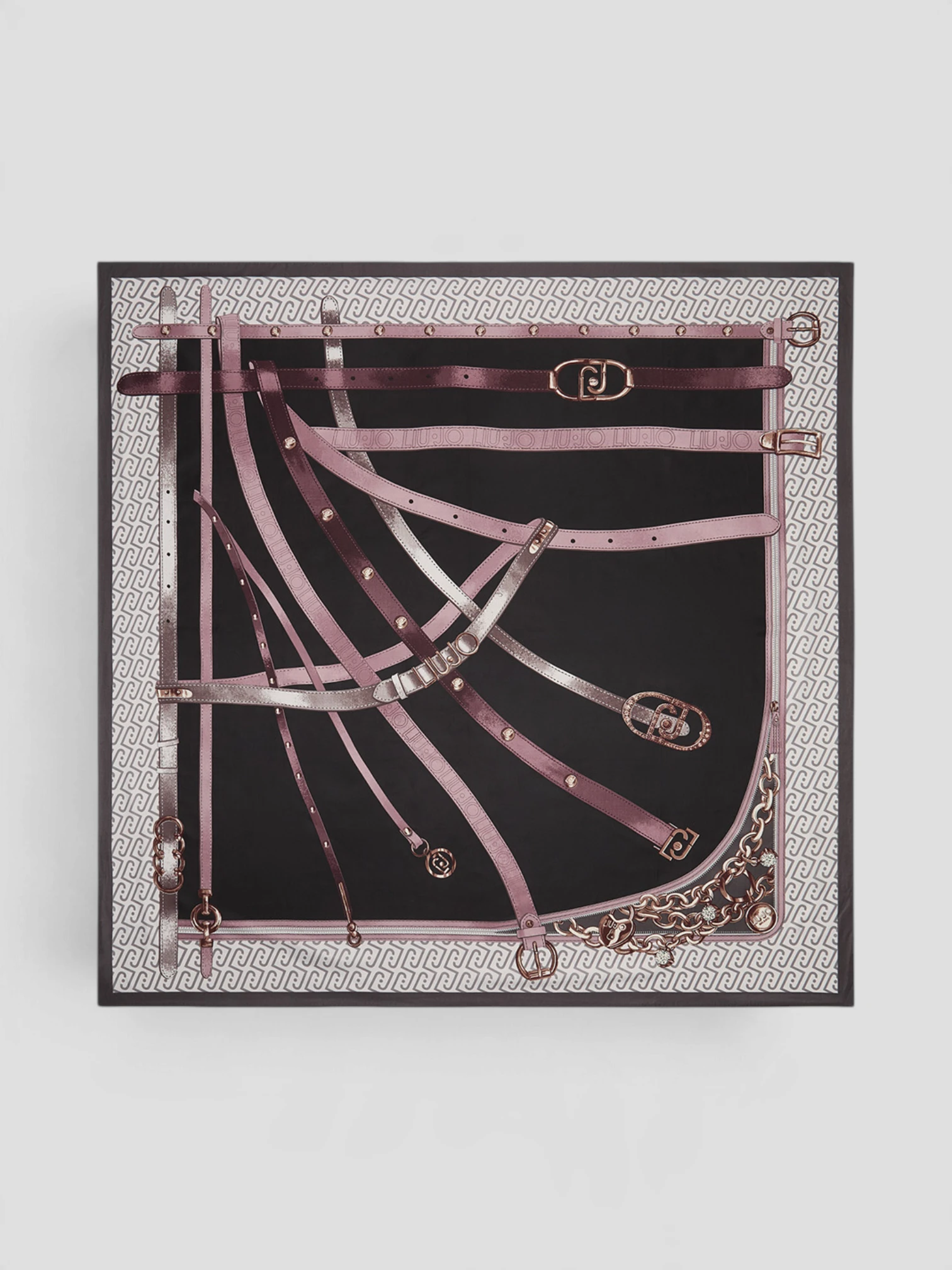 Foulard Liu.Jo Belts Logo Nero - immagine 2