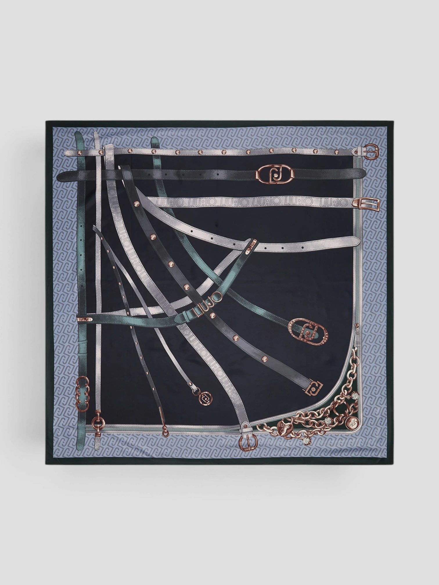 Foulard Liu.Jo Belts Logo Blu - immagine 2