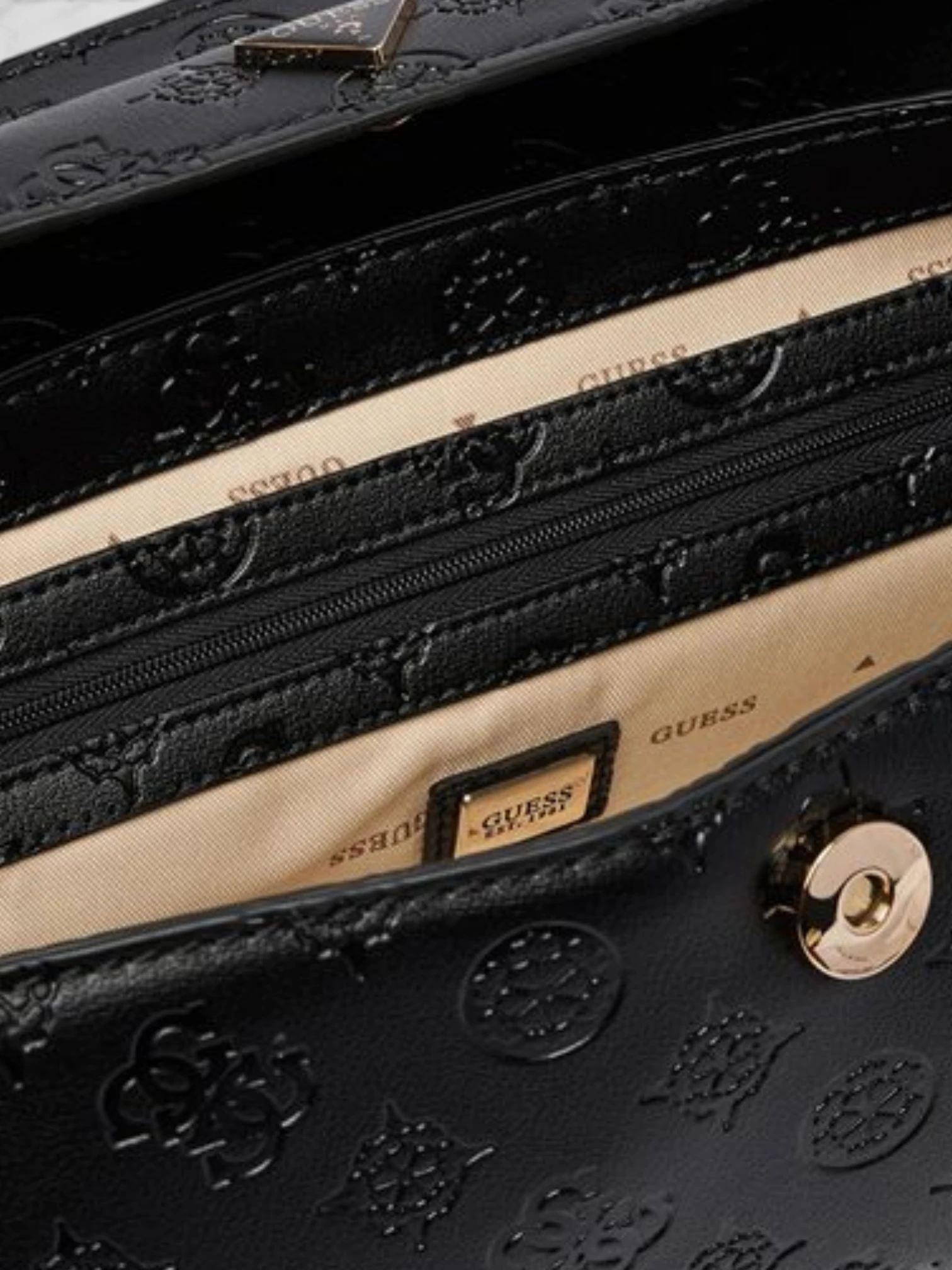 Mini Borsa Mano Guess Diana Nero Logo - immagine 4