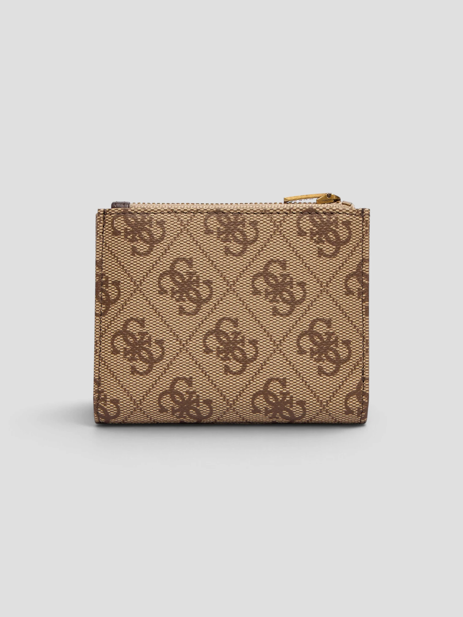 Mini Portafoglio Zip Guess Logo Beige/Marrone - immagine 2
