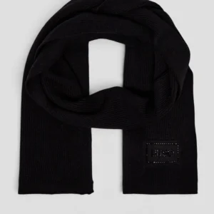 Sciarpa Liu.Jo Logo Strass Nero