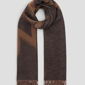 Sciarpa Liu.Jo Maxi Logo Marrone Nero