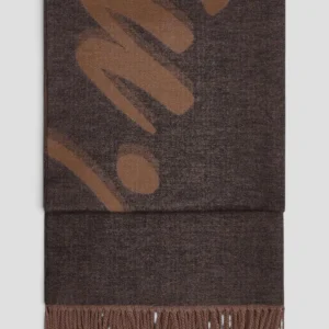 Sciarpa Liu.Jo Maxi Logo Marrone Nero
