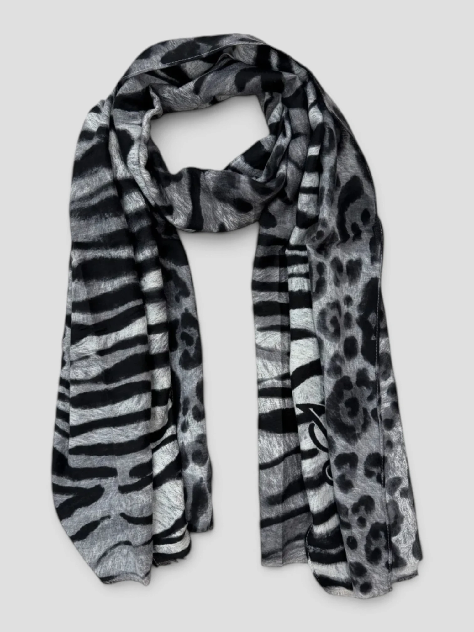 Stola Liu.Jo Fur Mix Animalier Nero
