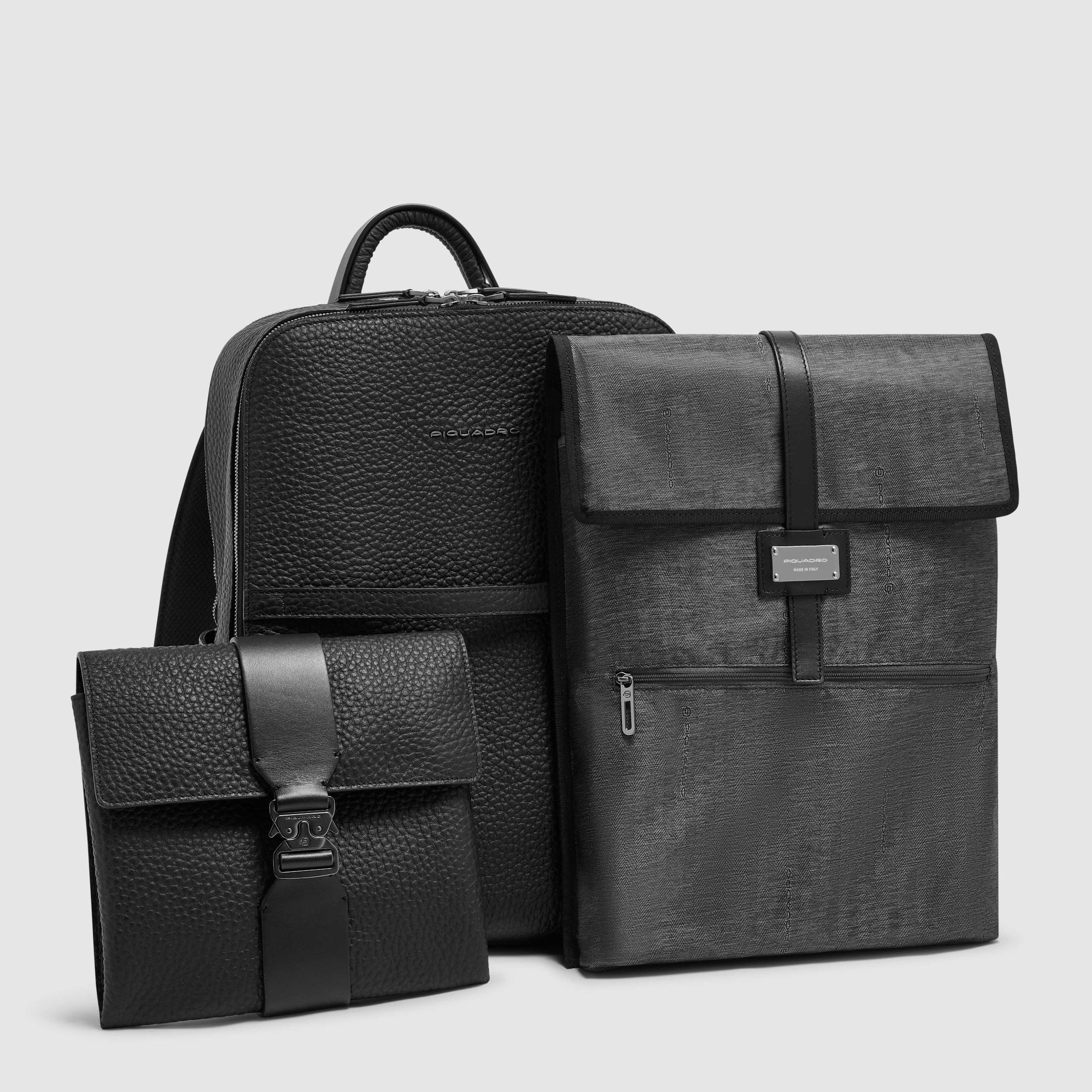 Zaino da viaggio porta pc 15,6" Piquadro Materia Nero - immagine 2