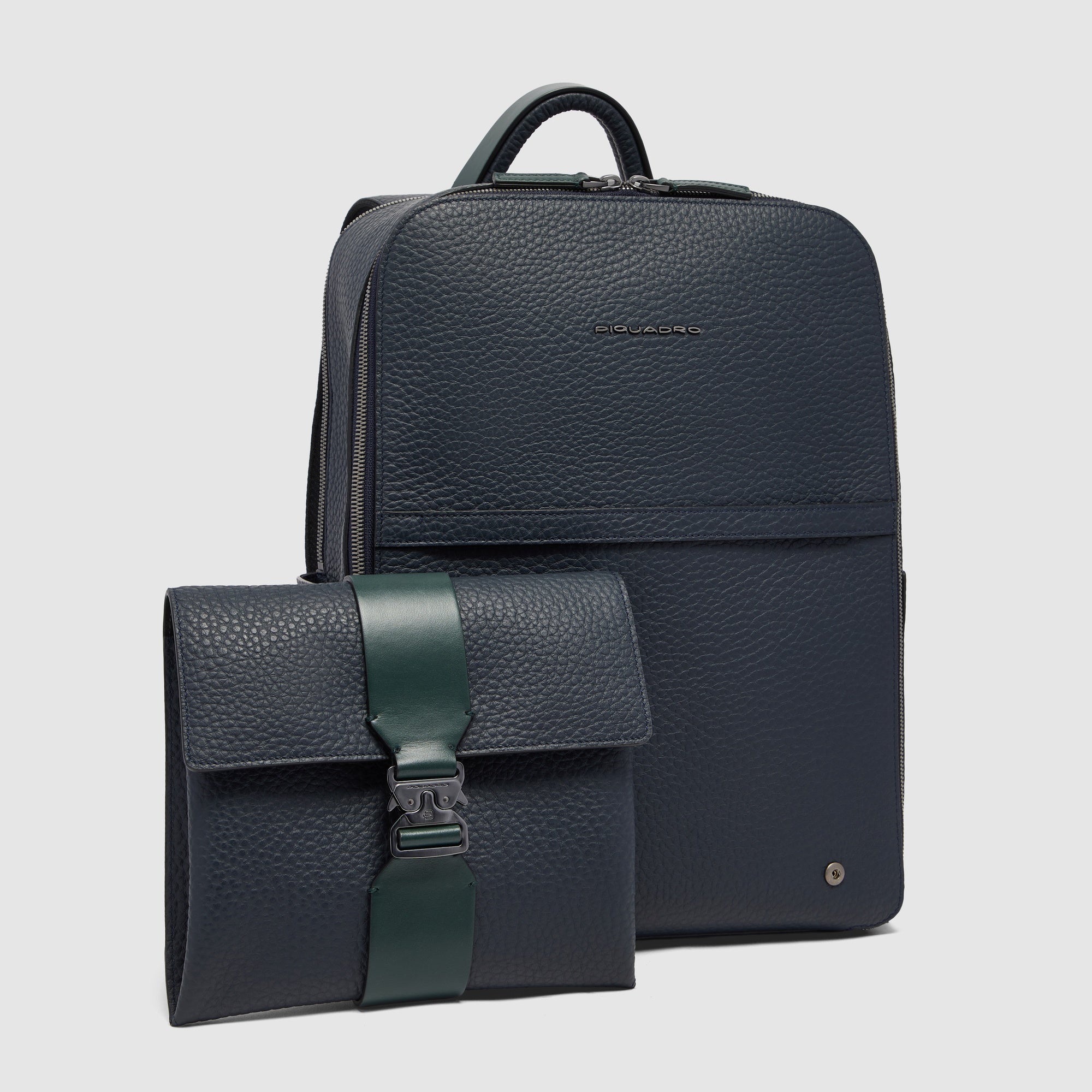 Zaino da viaggio porta pc 15,6" Piquadro Materia Blu/Verde - immagine 3