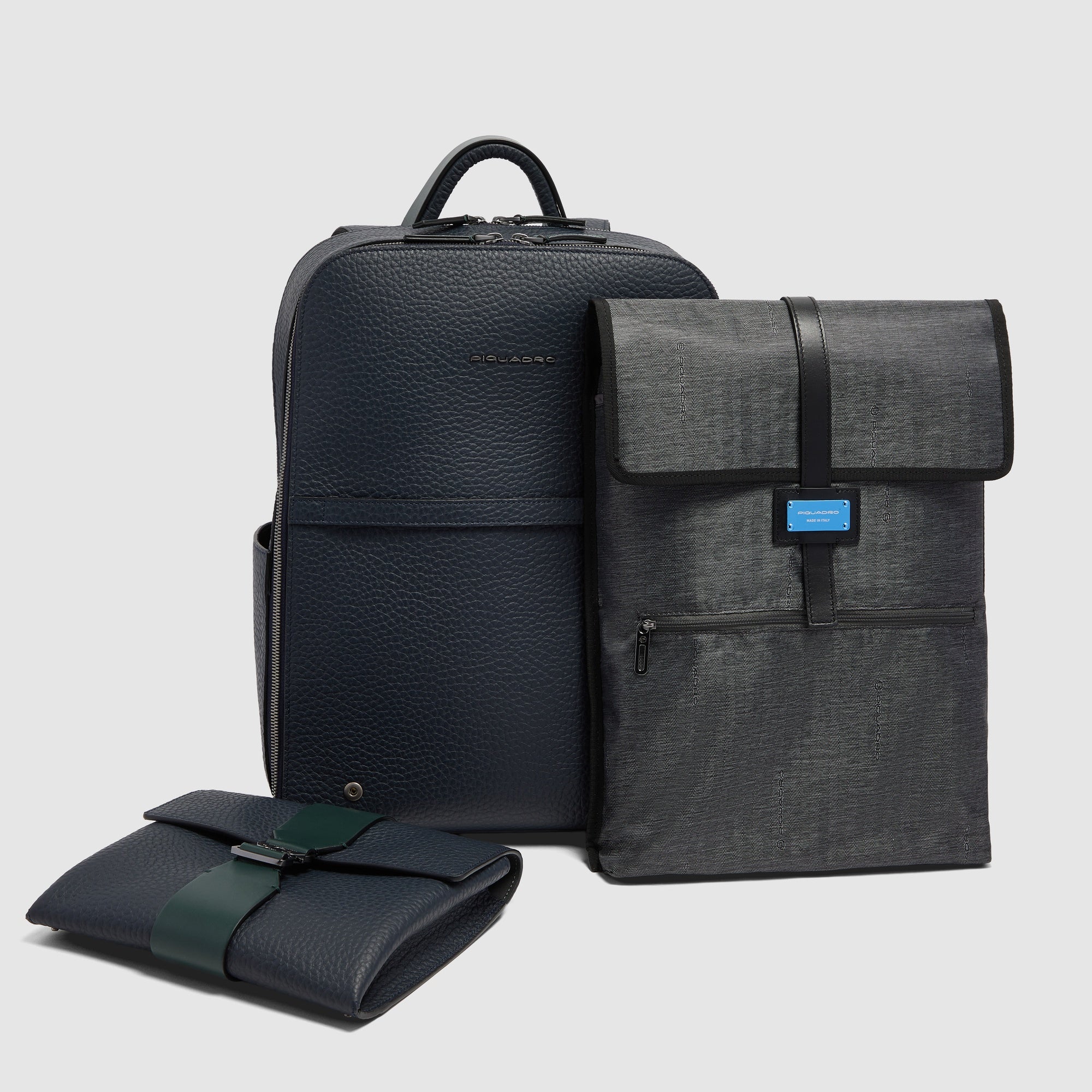 Zaino da viaggio porta pc 15,6" Piquadro Materia Blu/Verde - immagine 4