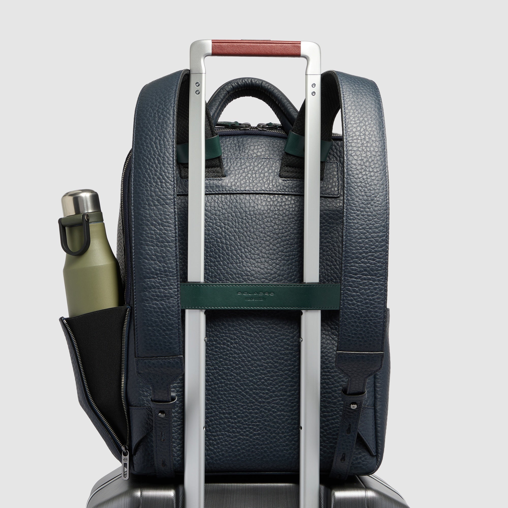 Zaino da viaggio porta pc 15,6" Piquadro Materia Blu/Verde - immagine 12