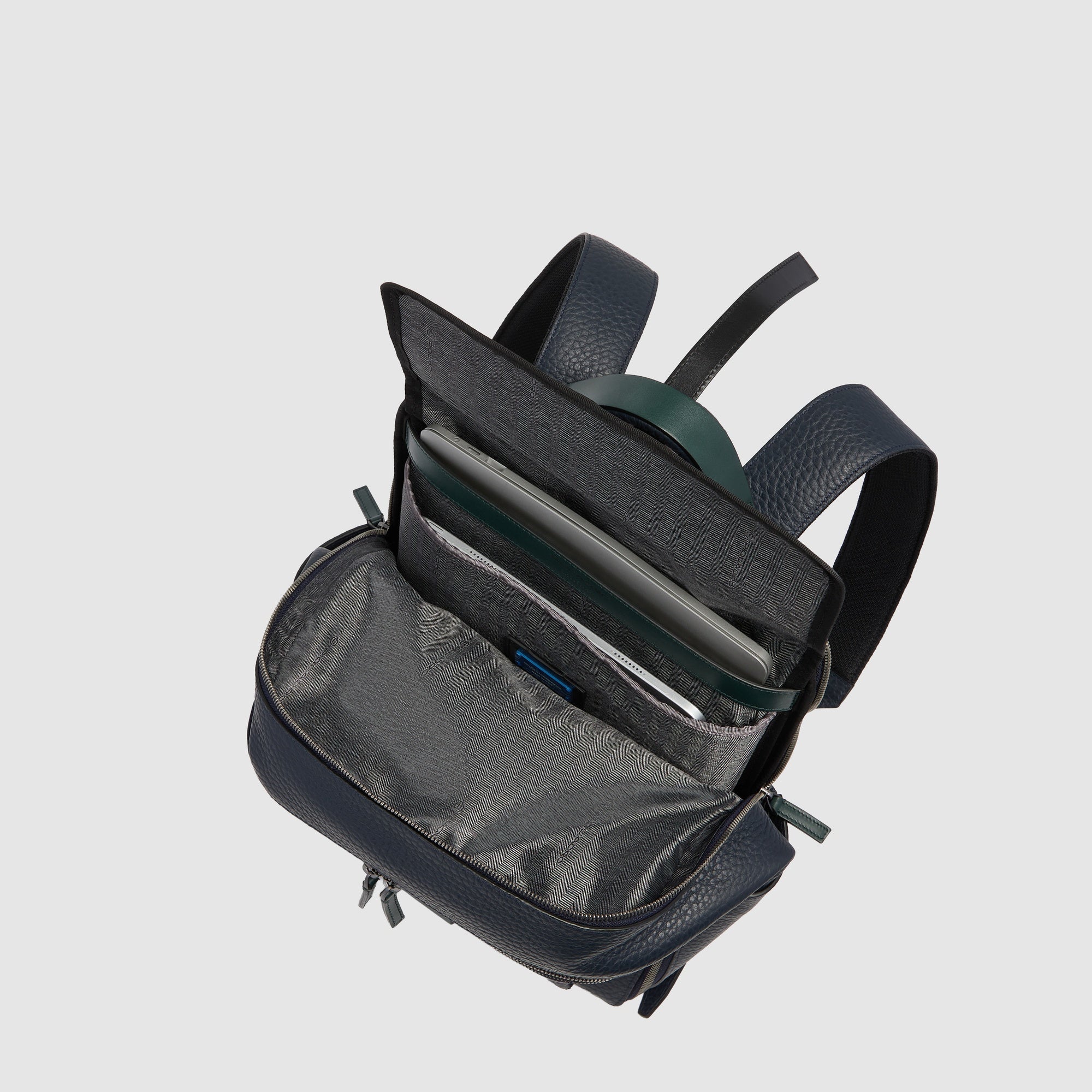 Zaino da viaggio porta pc 15,6" Piquadro Materia Blu/Verde - immagine 13