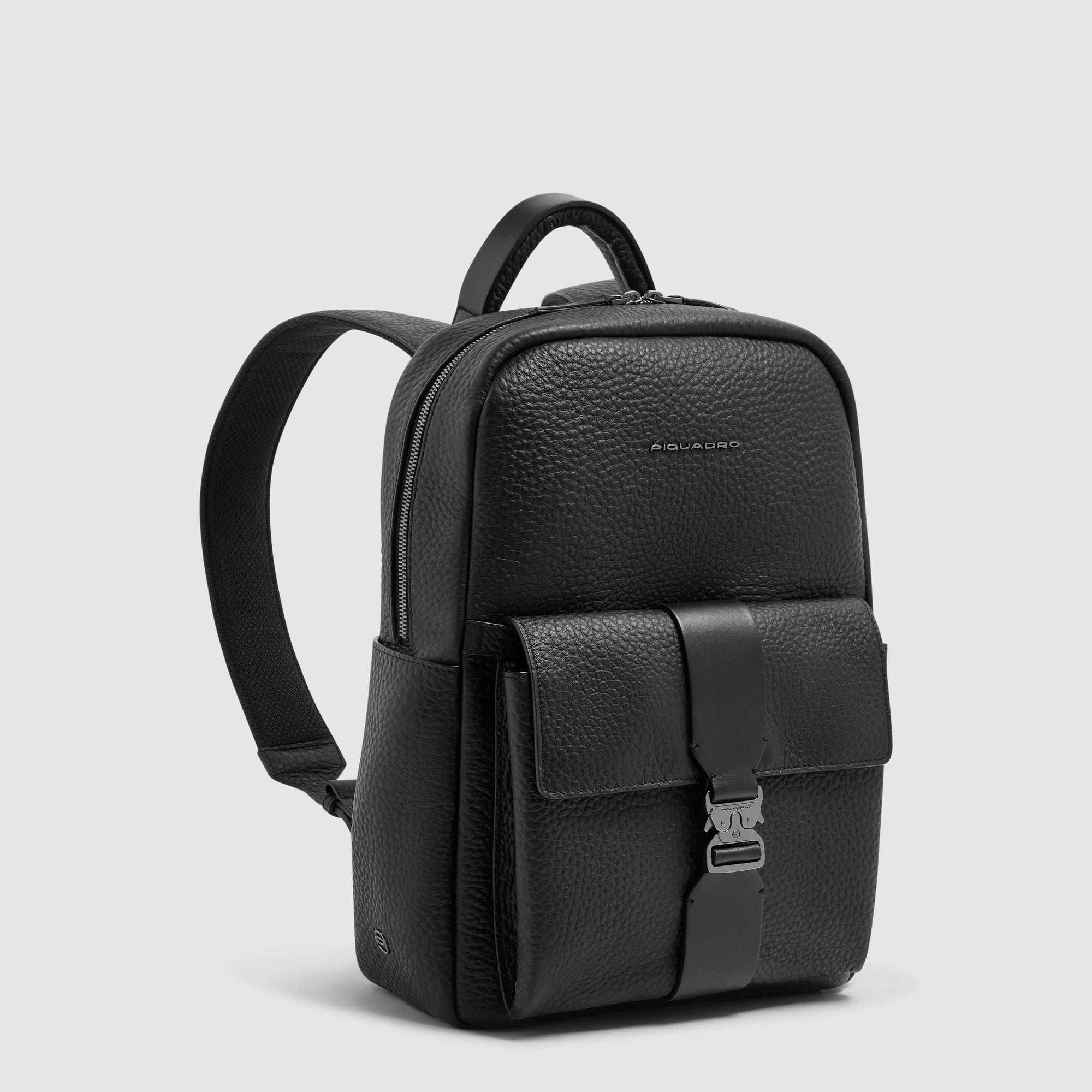 Zaino uomo porta pc 14" a due scomparti Piquadro Materia Nero - immagine 2