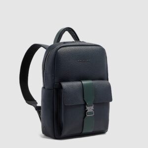 Zaino uomo porta pc 14″ a due scomparti Piquadro Materia Blu/Verde